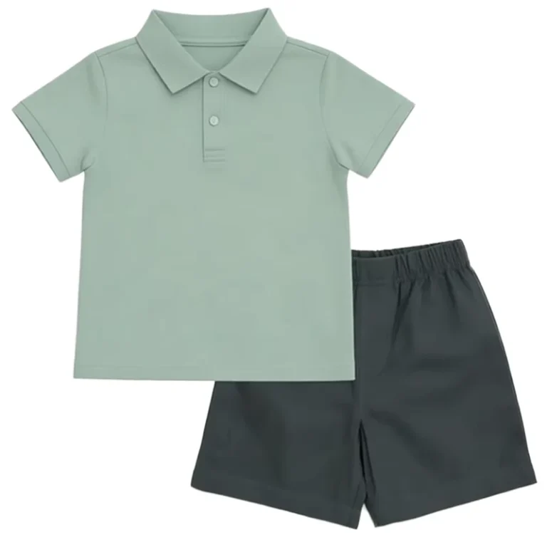 CHINEE-Comfortable-Short-Sleeve-Polo-Collar-Outfit-Spring-Summer-Baby-Boy-Shirt-Short-Set