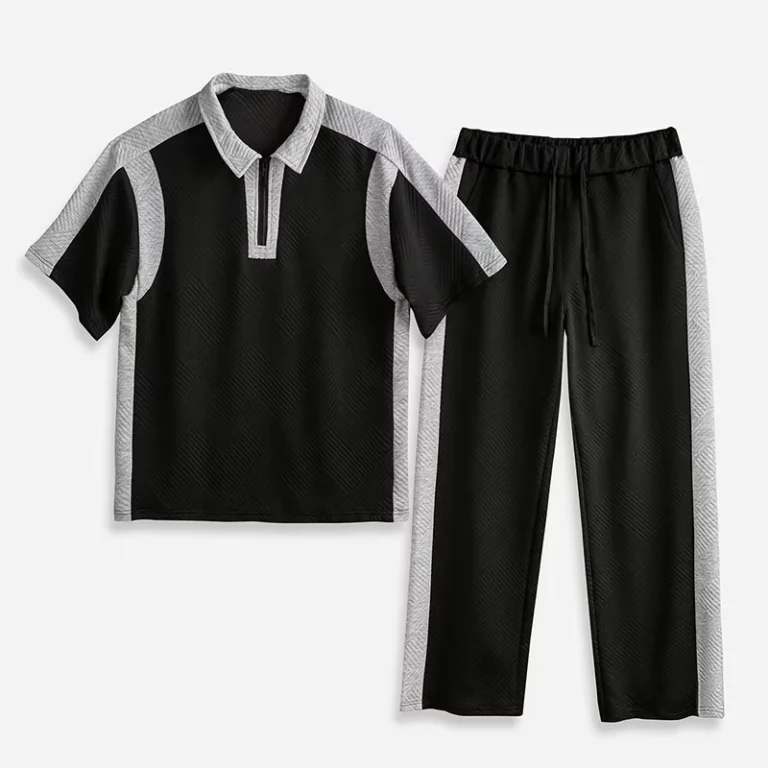 CHINEE-Custom-Design-Simple-Color-Matching-Mens-Polo-Shirt-Set-Casual-Shirt-and-Pants-Two-Piece-Suit-Suitable-for-Daily-or-Business-2