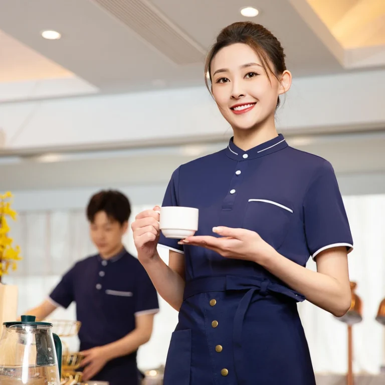CHINEE-Custom-Embroidered-Cafe-Bar-T-Shirt-Unisex-Restaurant-Custom-Logo-Polo-Shirt-Uniform-for-Hotel-Waiter-Polyester-Uniform-1