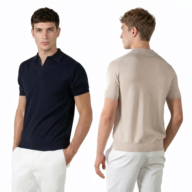 CHINEE-Custom-Logo-Casual-Buttonless-Polo-Summer-Shortsleeve-Polo-T-Shirt-Mens-Johnny-Collar-Lightweight-Breathable-Knitwear-1
