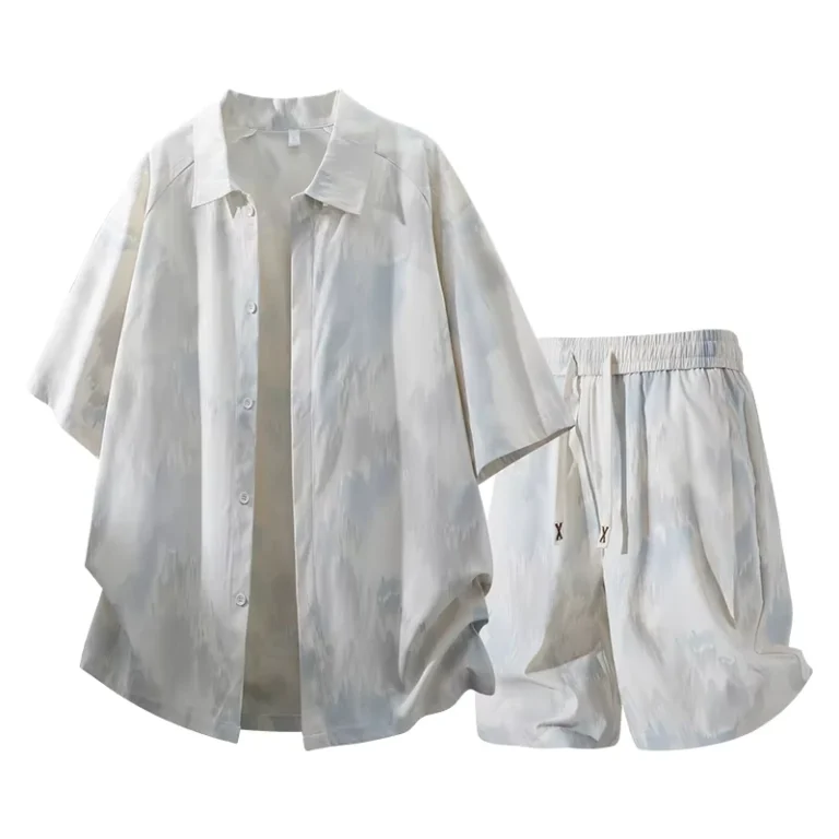 CHINEE-Custom-Logo-OEM-Short-Sleeve-Shirt-Set-Mens-2-Piece-Summer-Casual-Square-Collar-Open-Front-Shirt-Mens-Short-Sleeve-Shirt-Set-4