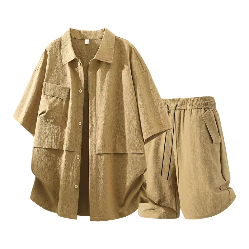 CHINEE-Custom-Logo-OEM-Short-Sleeve-Shirt-Set-Mens-2-Piece-Summer-Casual-Square-Collar-Open-Front-Shirt-Mens-Short-Sleeve-Shirt-Set-6