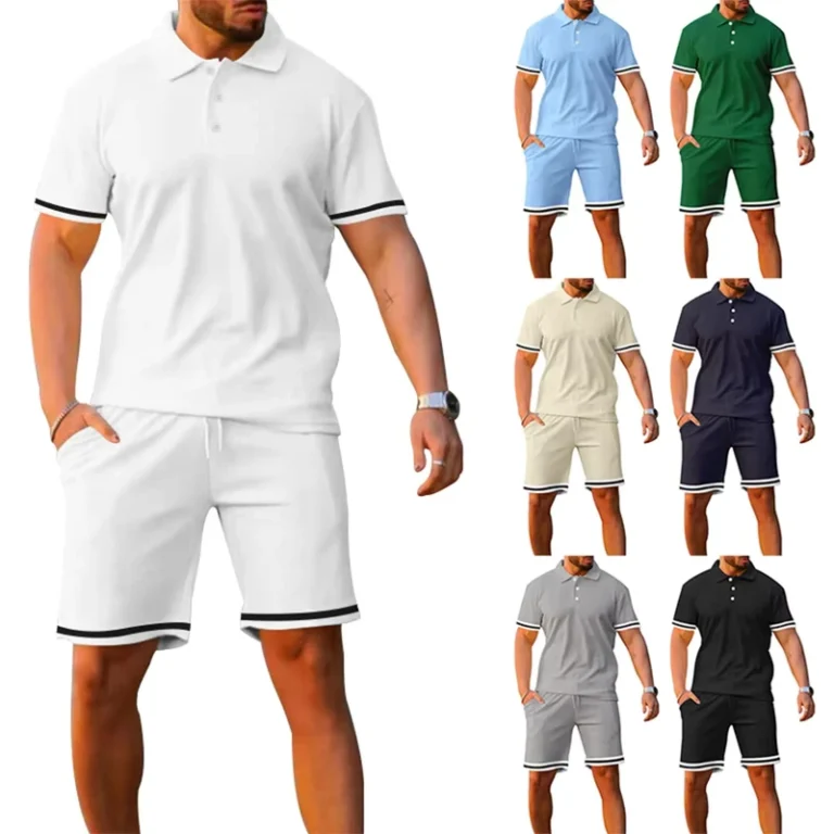 CHINEE-Custom-Logo-Striped-Polo-Tracksuit-Set-Men-Summer-T-Shirts-and-Shorts-Set-Men-Sweat-Suits-Outfits-for-Men-Ropa-Deportiva-Hombre