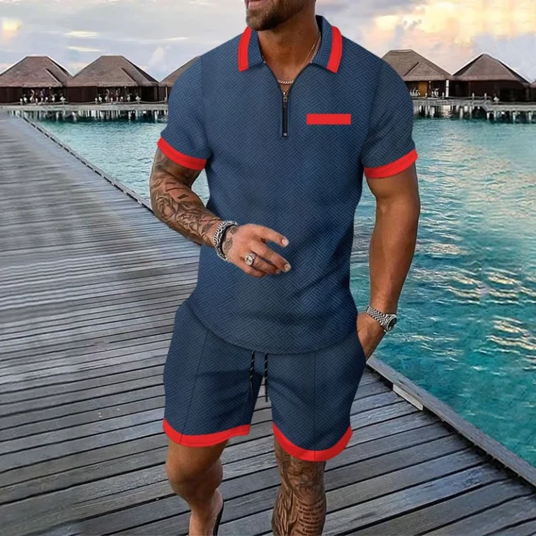 CHINEE-Custom-Logo-Summer-Mens-Polo-Sets-Casual-Short-Sleeved-Shorts-Suit-with-Targeted-Branding