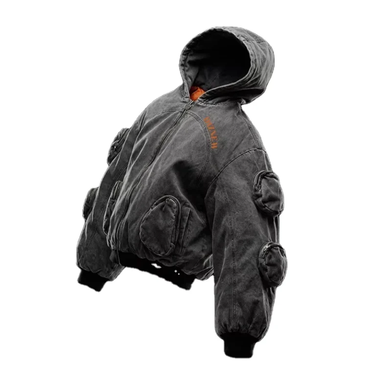 CHINEE-Custom-Men-Jacket-Oversized-Washed-Vintage-Hooded-Bomber-Jacket-Heavyweight-Streetwear-Distressed-Utility-Pocket-Jacket