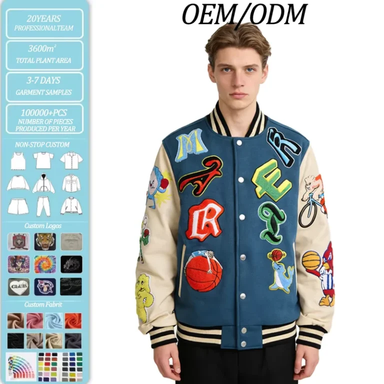 CHINEE-Custom-OEM-Service-for-School-Uniform-Baseball-Bomber-Varsity-Jacket-Puff-Printing-Cartoon-Pattern-Embroidered-Crocheted-1