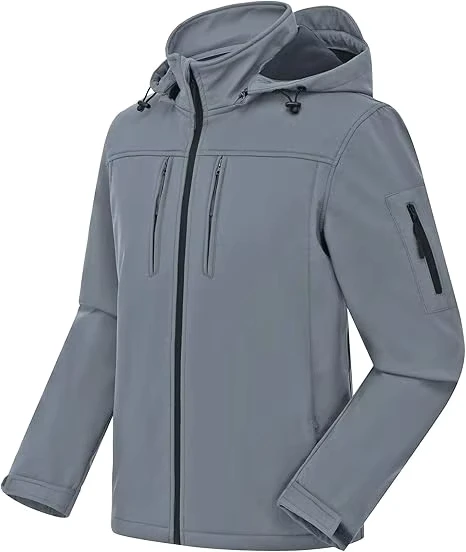 CHINEE-Custom-Outdoor-Sports-Breathable-Men-Lightweight-Fleece-Lined-Softshell-Winter-Water-Repellent-Coat-With-Removable-Hood