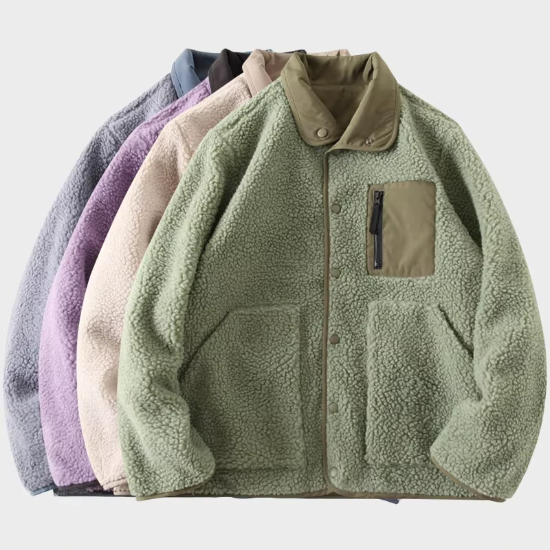 CHINEE-Custom-Polyester-Polar-Fleece-Reversible-Jacket-Winter-Outdoor-Windproof-Warm-Lapel-Jacket