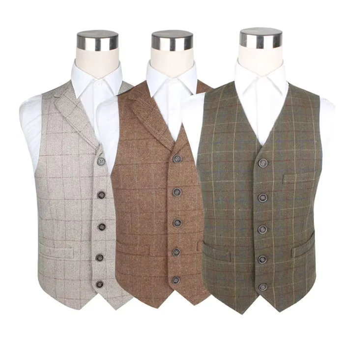 CHINEE-Custom-Tweed-Wool-Waistcoat-Men-Plaid-Formal-Suit-Vest-Cotton-Vest-Waistcoat