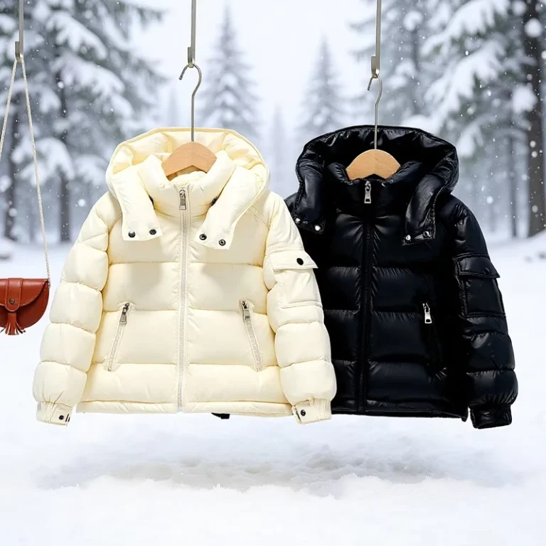 CHINEE-Custom-Winter-New-Style-Solid-Color-Thickened-Warm-Hooded-Short-Jacket-for-Children