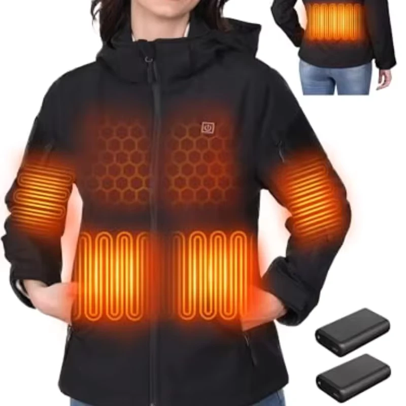 CHINEE-Custom-Womens-Softshell-Heated-Jackets-3-Speed-Temperature-Control-Windproof-Waterproof-Warm-Solid-Hooded-Detachable