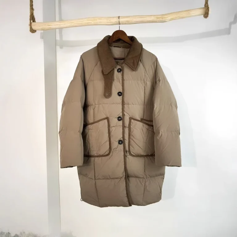 CHINEE-Custom-Womens-Zipper-Stitching-White-Loose-Long-Winter-Waterproof-Windproof-Warm-Jacket