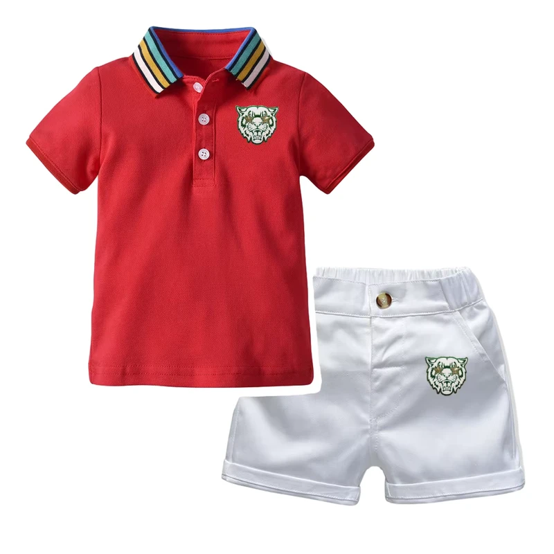 CHINEE-Customizable-Summer-New-Arrival-Children-Clothing-Rainbow-Collar-Polo-Shirts-Shorts-Casual-Boys-Clothing-Set-1