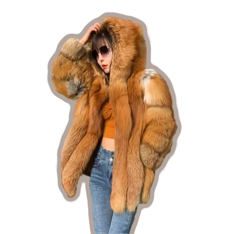 CHINEE-Customize-Girls-Luxury-Furry-Loose-Hooded-Real-Fox-Fur-Coat-for-Winter