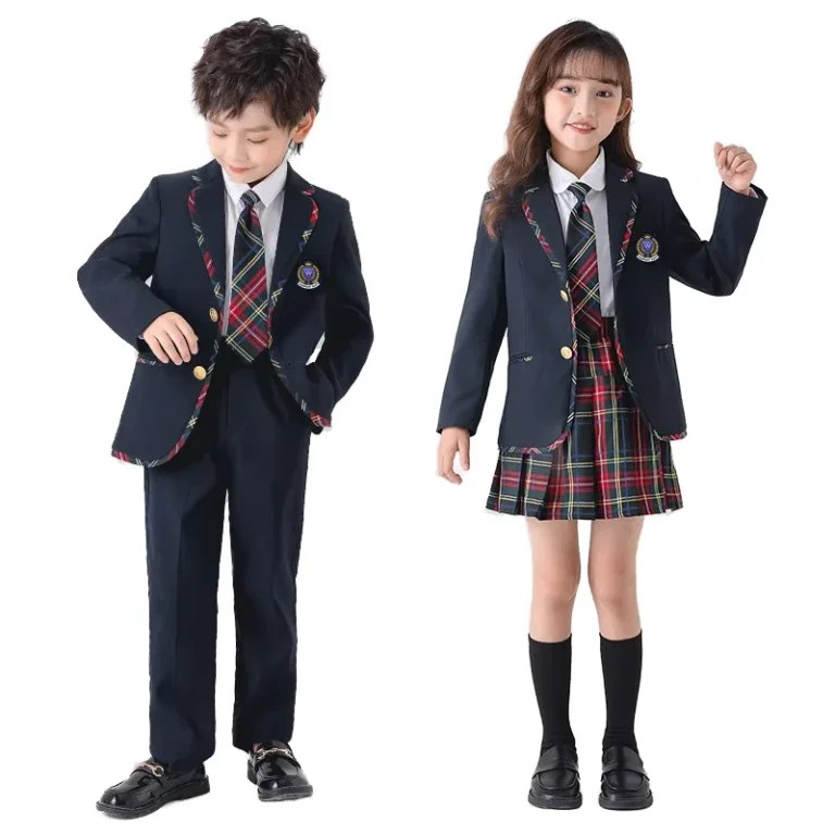 CHINEE-Customized-British-Style-School-Uniform-Set-for-Primary-Kindergarten-Spring-Autumn-Childrens-Clothing