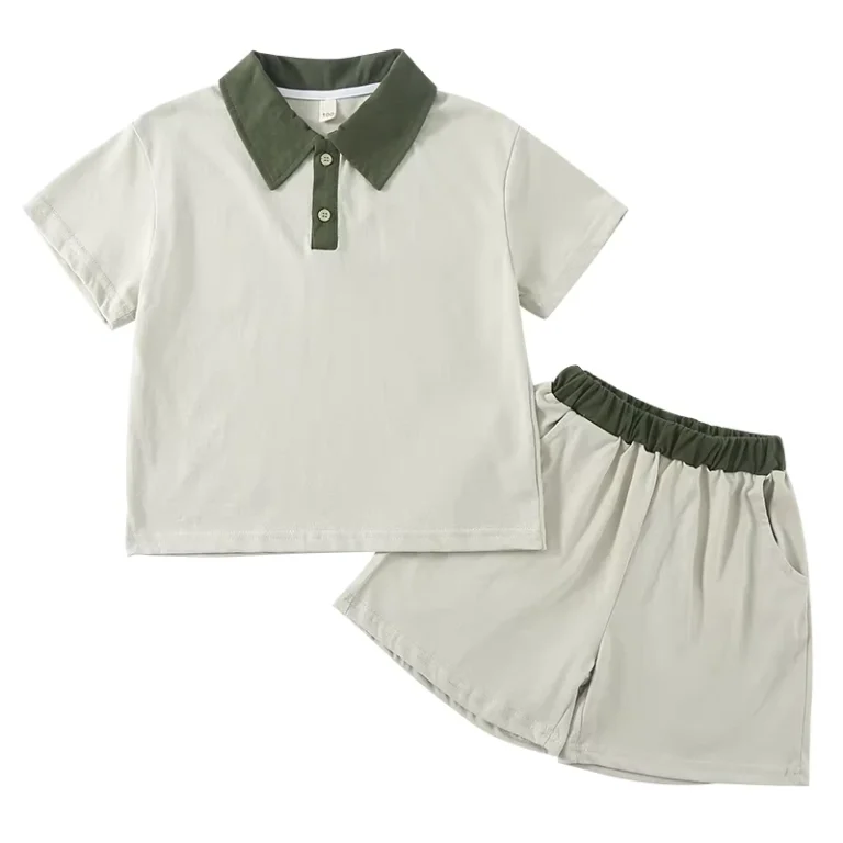 CHINEE-Customized-Cotton-Kids-Sport-Suit-Two-piece-Suits-Short-Sleeve-Polo-T-shirt-and-Shorts-Boys-Girls-Casual-Style-Summer
