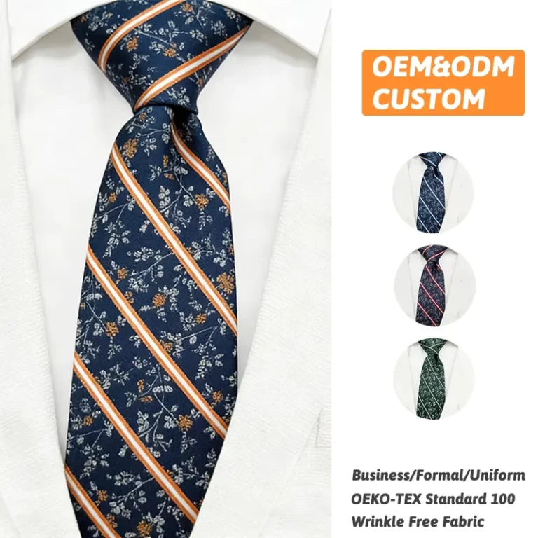 CHINEE-Dark-Jacquard-Woven-Mens-Striped-Classic-Formal-Professional-Business-Tie-Stripe-GRS-Certified-Recycled-Polyester-Tie-1