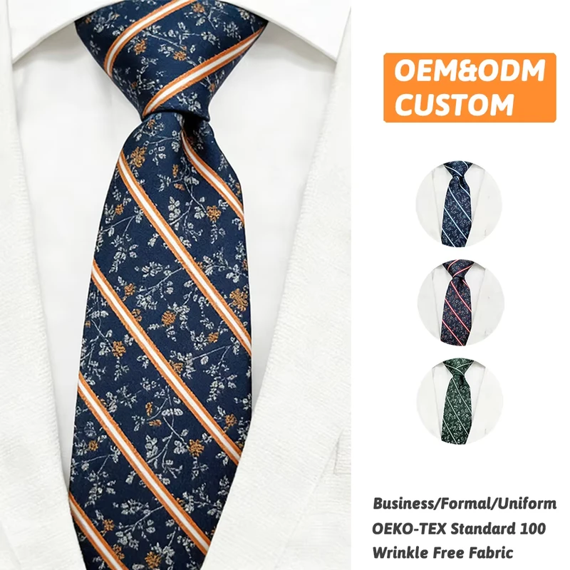 CHINEE-Dark-Jacquard-Woven-Mens-Striped-Classic-Formal-Professional-Business-Tie-Stripe-GRS-Certified-Recycled-Polyester-Tie-1