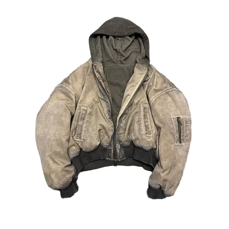 CHINEE-Design-500g-Trendy-American-style-Heavy-Wash-Water-Heat-O-neck-Terry-Sweatshirt-Cotton-Adjustable-3d-Hooded-Jacket