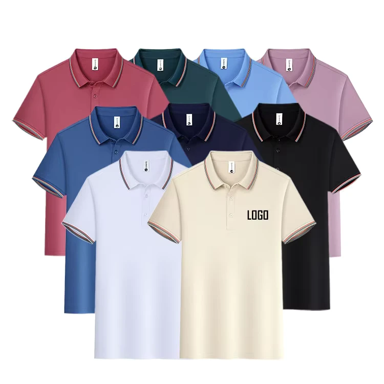 CHINEE-Double-Mercerized-Pique-Custom-Logo-Polo-Shirts-Contrast-Collar-Breathable-Summer-Short-Sleeve-Work-Corporate-Embroidery-Men-1