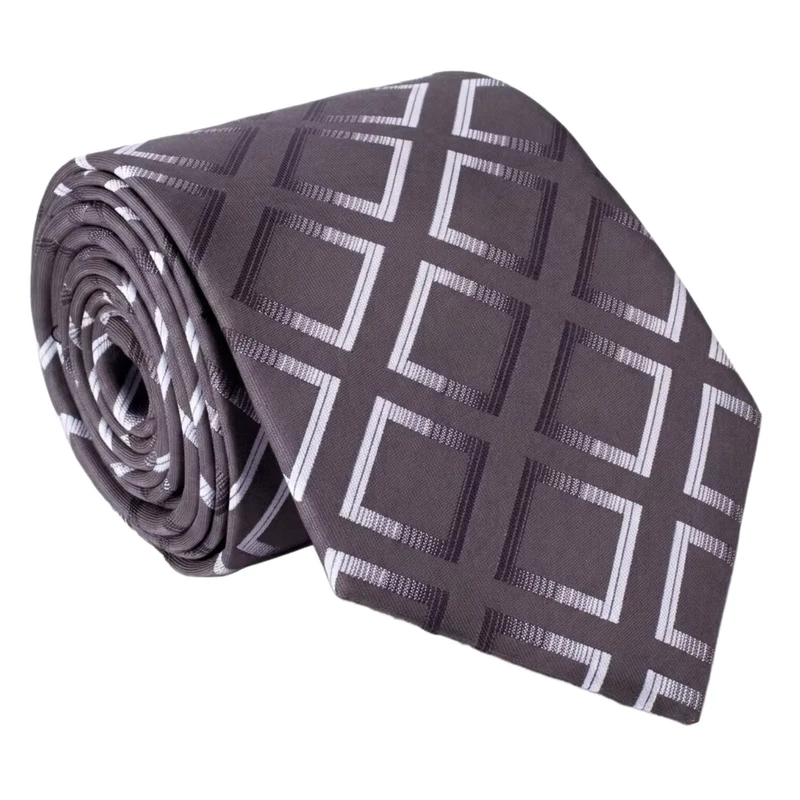 CHINEE-Easy-Care-Woven-Microfiber-Tone-on-Tone-Ties-Fashion-Plaid-Business-Attire-Slim-Geometric-Tie
