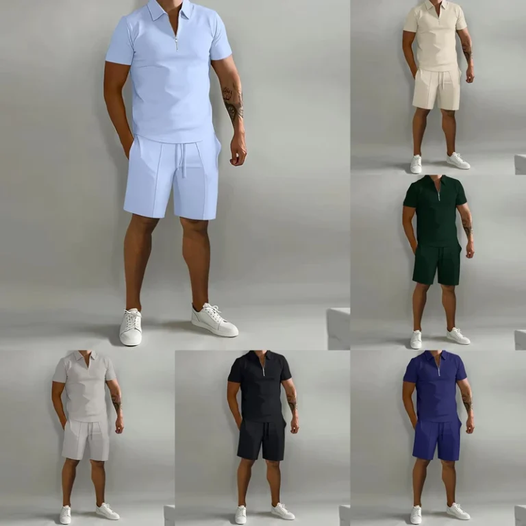 CHINEE-European-American-Cross-Border-Summer-Mens-Polo-Sets-Casual-Loose-Short-Sleeved-Polos-Sports-Suit