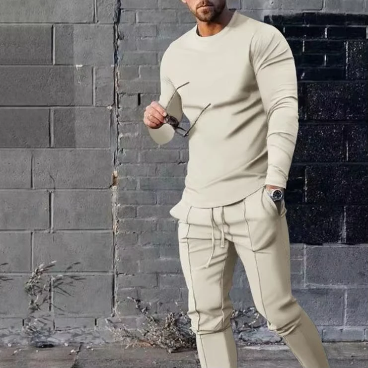 CHINEE-European-Mens-Suit-Spring-and-Autumn-Two-piece-Suit-Round-Neck-Long-sleeved-T-shirt-Trousers-Casual-Mens-Suit