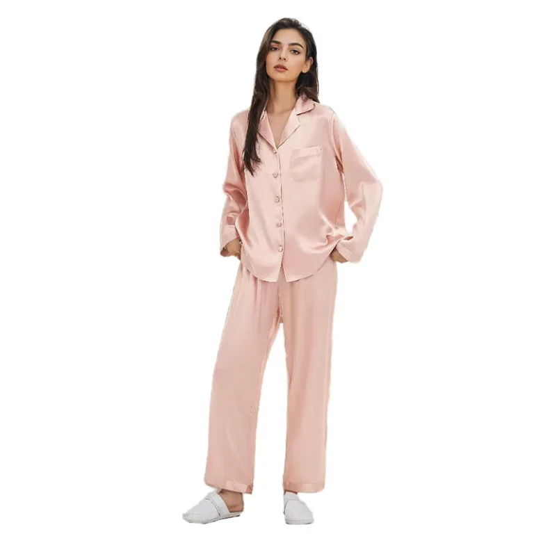 CHINEE-Factory-Customized-Satin-Pyjamas-Elegant-Comfortable-Luxury-Silk-like-Jacquard-Night-Suits-for-Women-Elastic-Waist-Cooling-1