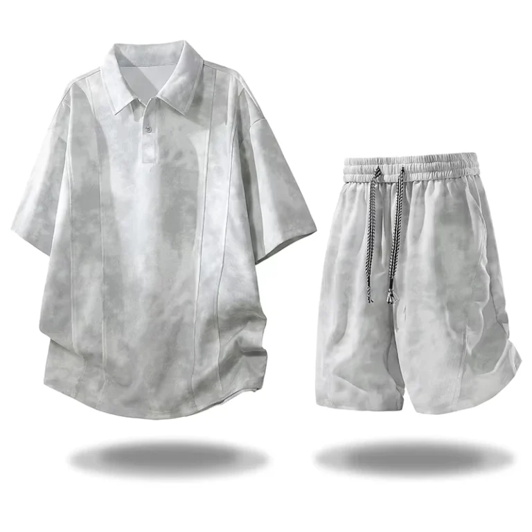 CHINEE-Factory-Direct-Mens-2-Piece-Tie-Dye-Polo-Tracksuit-Casual-Loose-Fit-Summer-Shirt-Shorts-Set-1