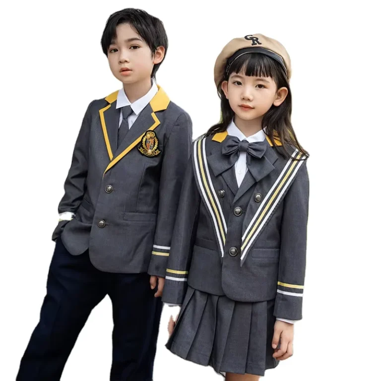 CHINEE-Fashion-School-Uniform-for-Girls-and-Boys-Gray-Formal-School-Uniforms