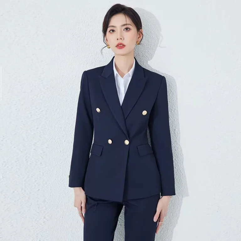 CHINEE-Fashion-Womens-Spring-and-Autumn-Office-Casual-Two-Piece-Suit-Solid-Color-Suit-Jacket-Sports-Top-Pants-Button-Work-Casual