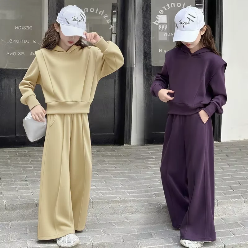 CHINEE-Girls-Sports-Suit-Autumn-Stylish-Korean-Fashionable-Childrens-Casual-Hooded-Sweater-Two-piece-Set
