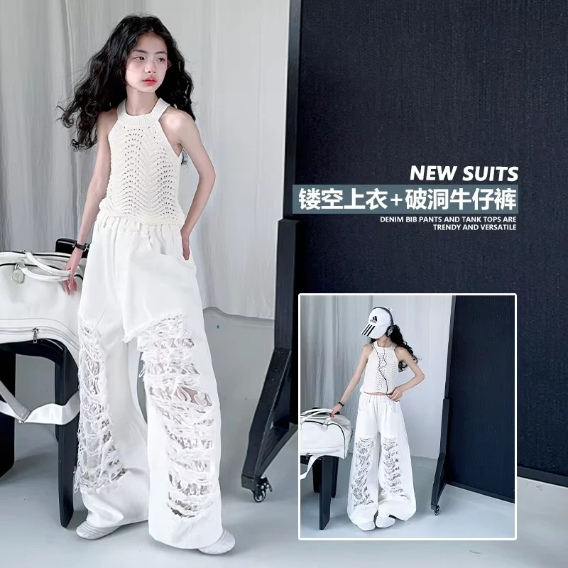 CHINEE-Girls-Summer-Cool-Suit-Fashionable-Rustling-Childrens-Pants-New-Style-Set-for-Spring-Autumn-Season-1