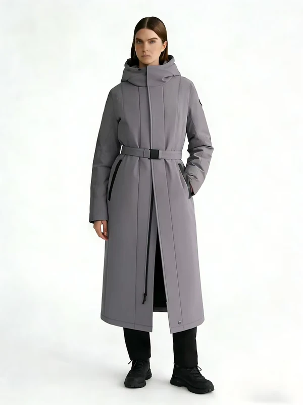 CHINEE-Gray-Long-Hooded-Outdoor-Waterproof-Windproof-Puffer-Coat-with-Nylon-Lining-High-Down-Filling-Warm-Winter-Coat