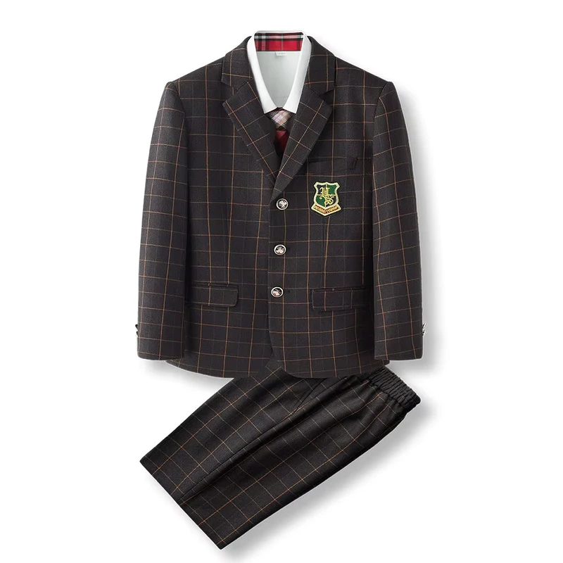 CHINEE-Green-Formal-Performance-Host-Dress-for-Childrens-School-Uniform-Sets-for-Spring