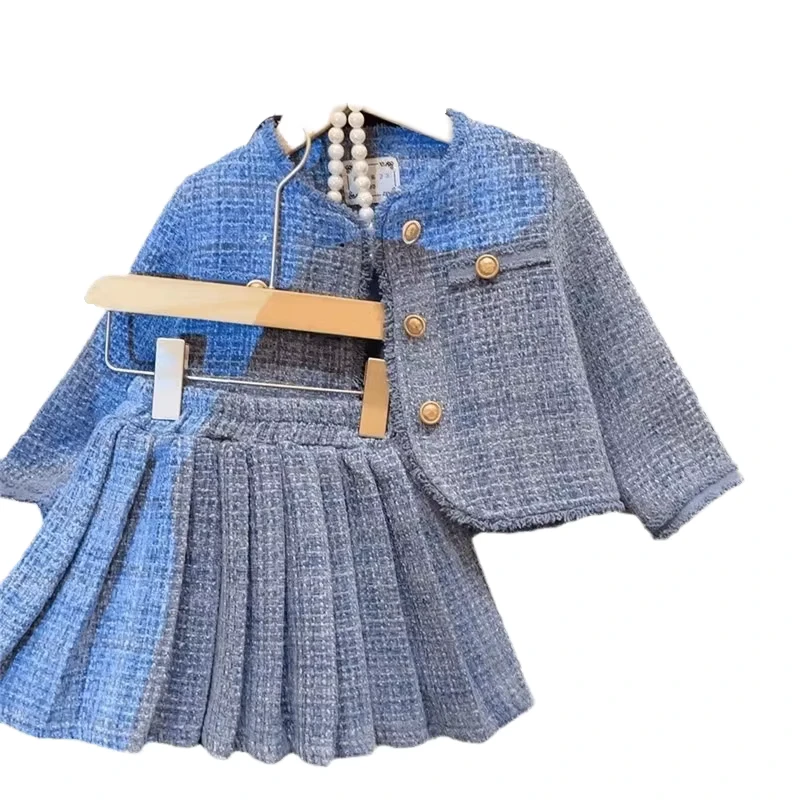 CHINEE-Green-Plaid-Blazer-Coat-Outwear-and-Shorts-Set-for-Girls-2-15Yrs-Spring-Autumn-Vintage-Outfits-Suit-for-Teenagers