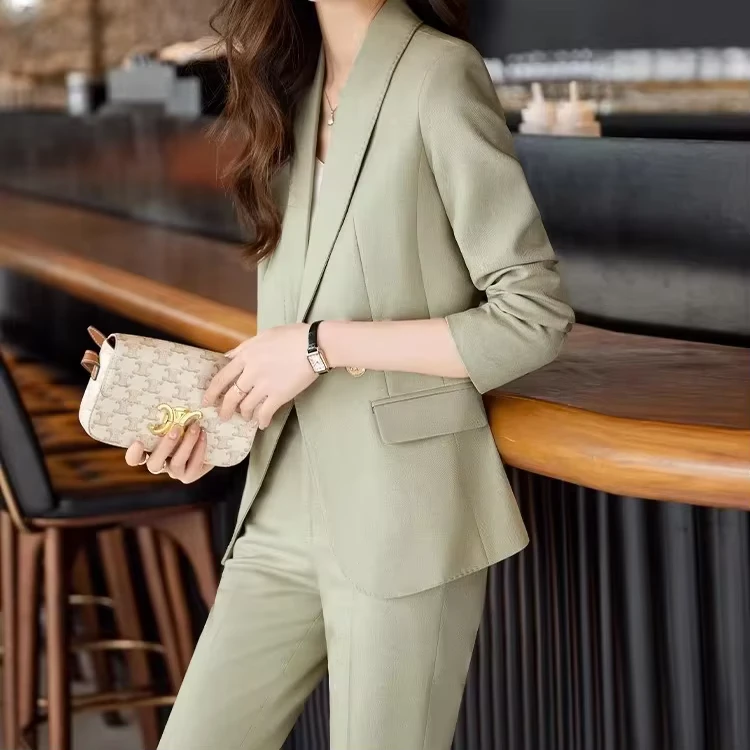 CHINEE-Green-Small-blazer-for-Women-Spring-and-Autumn-New-High-end-Korean-Version-Slim-Temperament-Socialite-Business-Attire-Suit