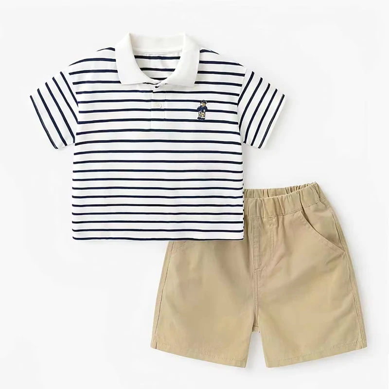 CHINEE-High-Quality-2-Pieces-Set-Polo-Shirt-Shorts-Short-Sleeve-Casual-Baby-Boy-Summer-Outfits