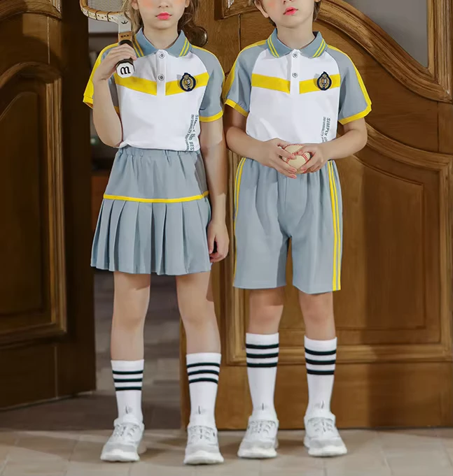 CHINEE-High-Quality-Autumn-Summer-Cotton-School-Uniform-Jogger-Pant-Kindergarten-Primary-Short-Sleeve-Polo-Dress-Shirts-School-Umiforms-1
