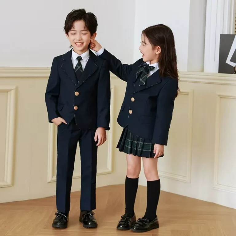 CHINEE-High-Quality-British-Tailoring-Kids-Suit-Set-School-Class-Uniform-Kindergarten-Outfit-for-Boys-Girls