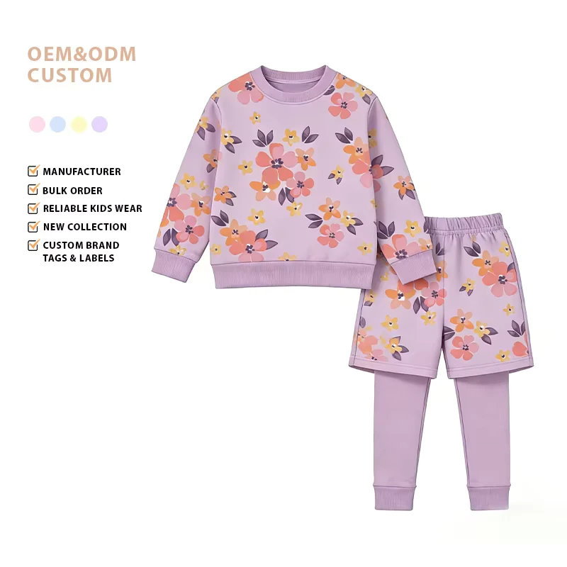 CHINEE-High-Quality-Customized-Floral-Childrens-Set-Durable-Wrinkle-Resistant-Comfortable-Casual-Wear-1
