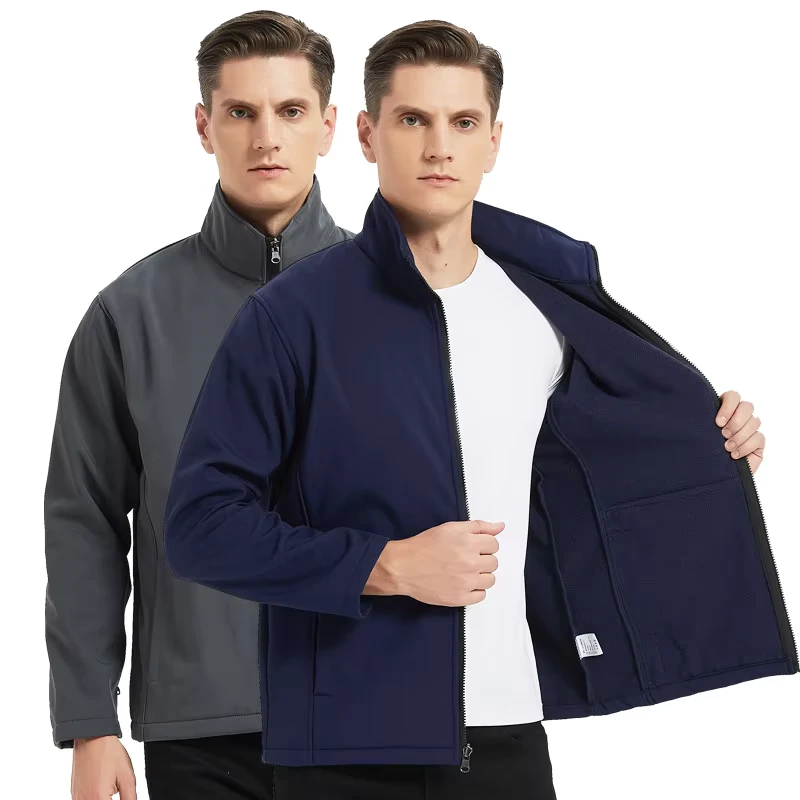 CHINEE-High-Quality-Logo-Solid-Color-Windproof-Winter-Coat-Plus-Size-Fleece-Breathable-Polyester-Mens-Outdoor-Jackets