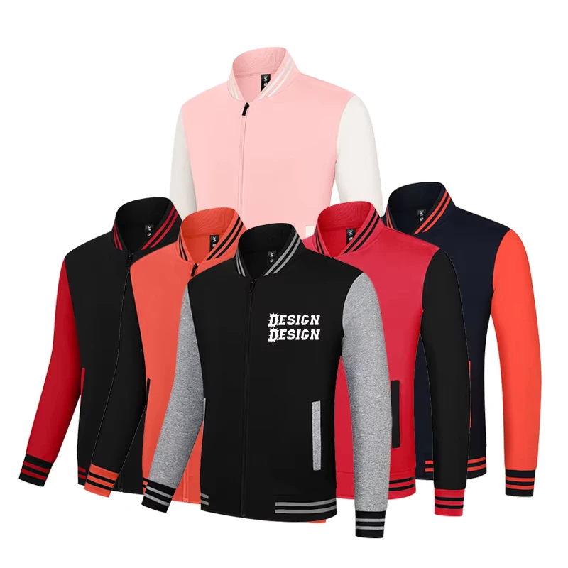 CHINEE-High-Quality-Mens-Baseball-Jackets-Sport-Uniform-Sweatshirts-with-Zipper-Matching-Color-Classic-Style-1