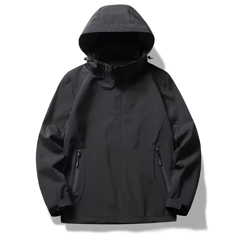 CHINEE-High-Quality-Polyester-Waterproof-Windproof-Hooded-Jacket-with-Zipper-Closure-for-Winter