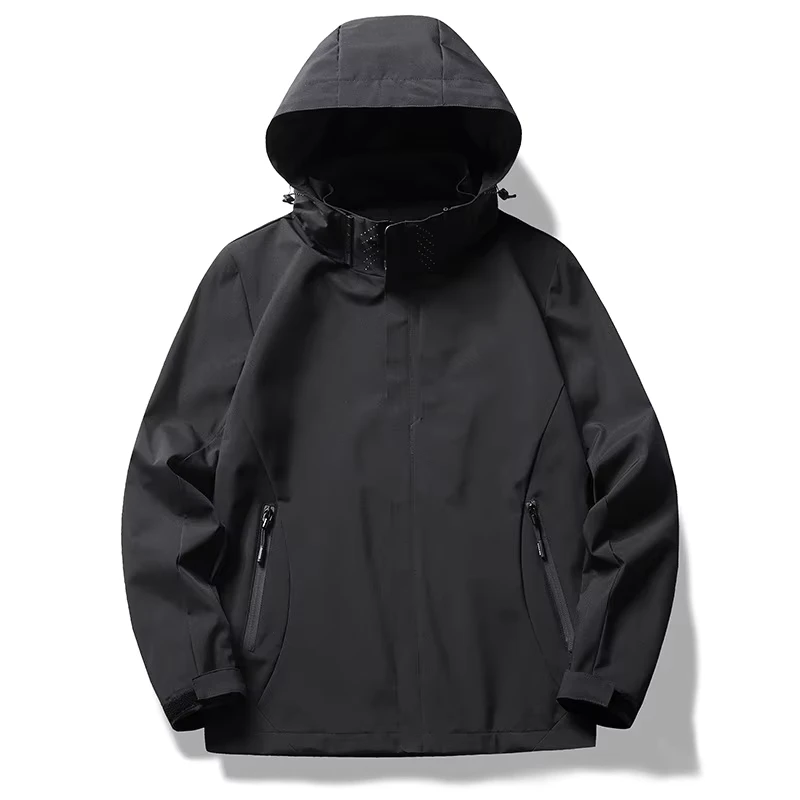 CHINEE-High-Quality-Polyester-Waterproof-Windproof-Hooded-Jacket-with-Zipper-Closure-for-Winter