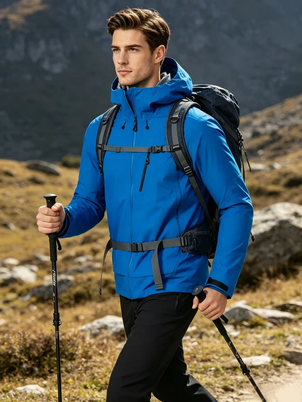 CHINEE-Hooded-Hard-Shell-Waterproof-Windproof-Breathable-Eco-Friendly-Windbreaker-Jacket-for-Outdoor-Activities-Hiking-Sports-Mountain