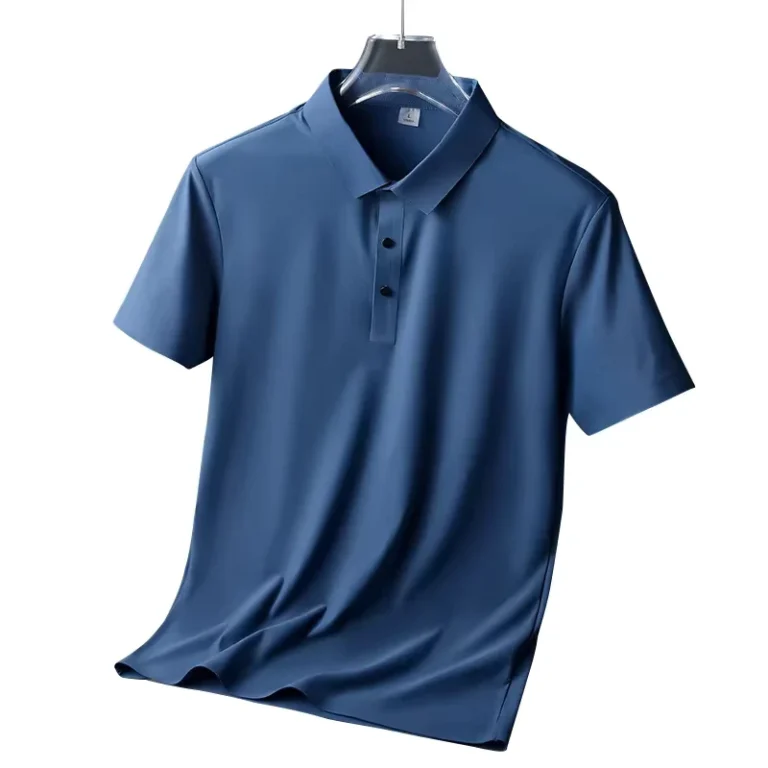 CHINEE-Ice-Silk-Traceless-T-shirt-Mens-Light-Weight-Business-Solid-Color-Half-Sleeve-Top-Silk-Smooth-Breathable-Traceless-Polo-Shirt-1