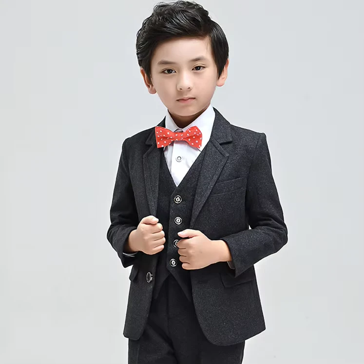 CHINEE-Kids-Clothes-With-Custom-Black-Coat-and-Pants-Boys-Formal-Suits
