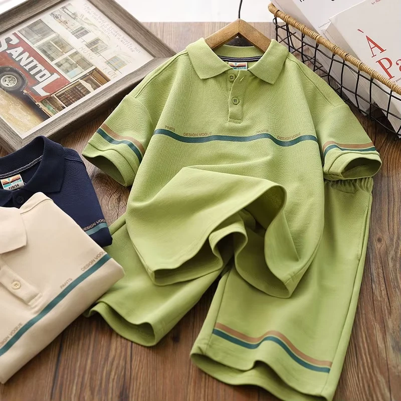 CHINEE-Kids-Fashion-Summer-Teenagers-Outfits-Polo-Shirt-and-Shorts-2-Piece-Sports-Boys-Clothing-Set