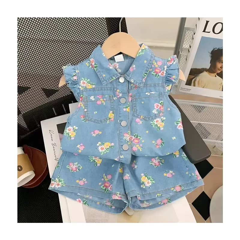CHINEE-Kids-Summer-Floral-Clothing-Sets-3-8y-Baby-Girls-Polo-Collar-Shirt-Shorts-Short-Childrens-Clothing-1